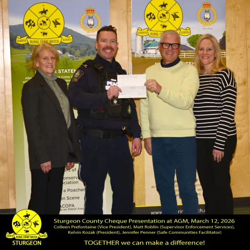 2026 Sturgeon County Cheque Presentation